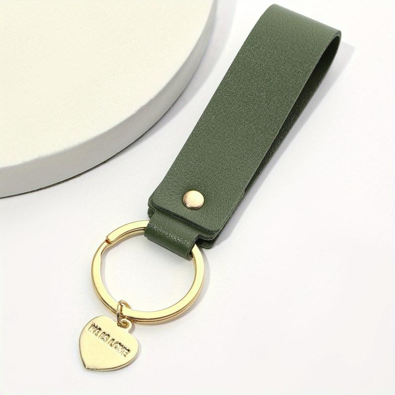 PU Leather Keychain For Men - Love Peach Heart Keychain For Men