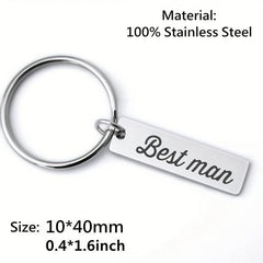 Men's Keychain Gift For Groom Groomsman Wedding Men Team OF Honor