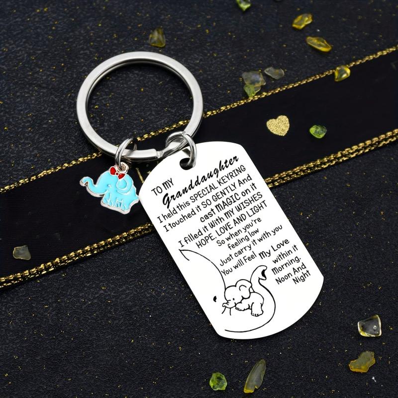 Grandson Granddaughter Keychain Inspirational Birthday Keyring Jewelry