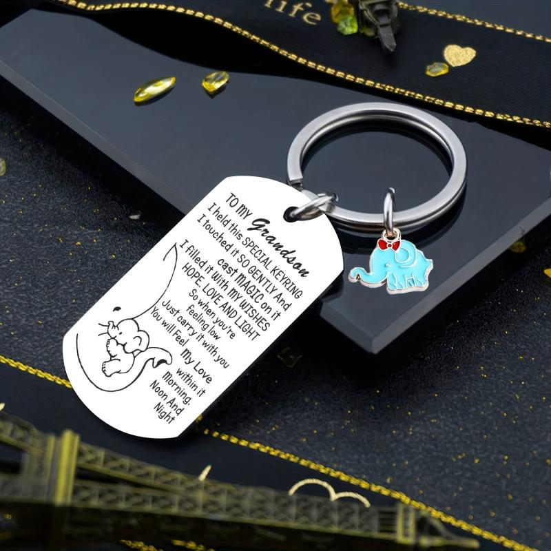 Grandson Granddaughter Keychain Inspirational Birthday Keyring Jewelry