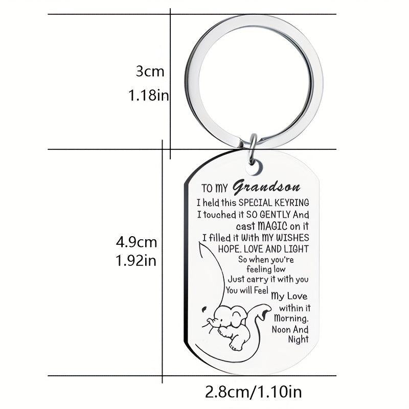Grandson Granddaughter Keychain Inspirational Birthday Keyring Jewelry