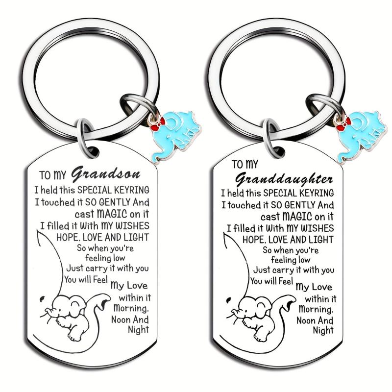 Grandson Granddaughter Keychain Inspirational Birthday Keyring Jewelry