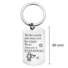SUPERHERO DAD Stainless Steel Keychain