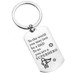 SUPERHERO DAD Stainless Steel Keychain