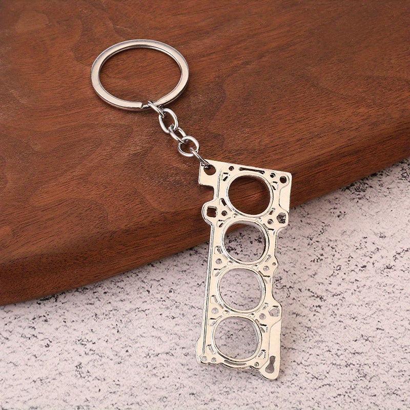 Car Cylinder Engine Gasket Keychain Pendant