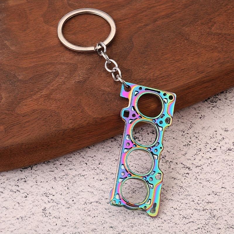 Car Cylinder Engine Gasket Keychain Pendant