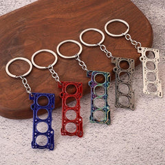 Car Cylinder Engine Gasket Keychain Pendant