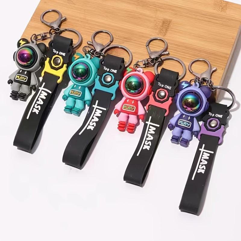 Tide Lightning Silicone Keychain Bear Backpack Pendant Car Key Couple Keychain