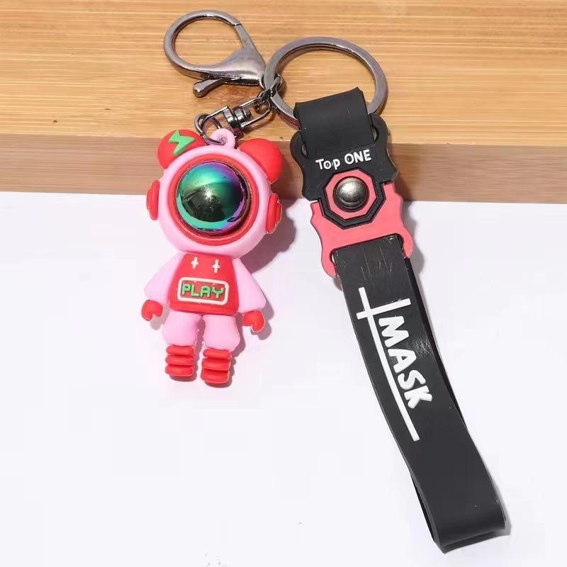 Tide Lightning Silicone Keychain Bear Backpack Pendant Car Key Couple Keychain