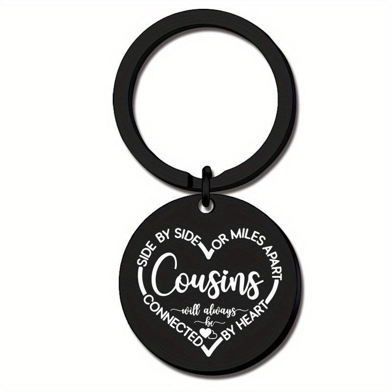 Cousins Gift Keychain We Are Cousins Connected By the Heart Keyring