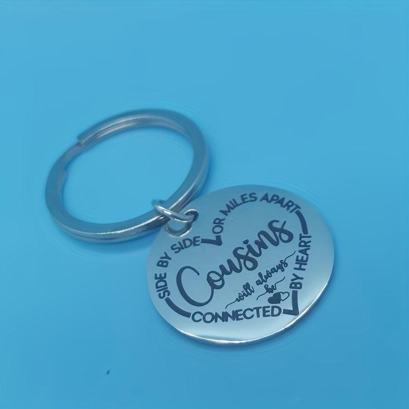 Cousins Gift Keychain We Are Cousins Connected By the Heart Keyring