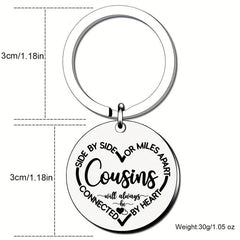 Cousins Gift Keychain We Are Cousins Connected By the Heart Keyring