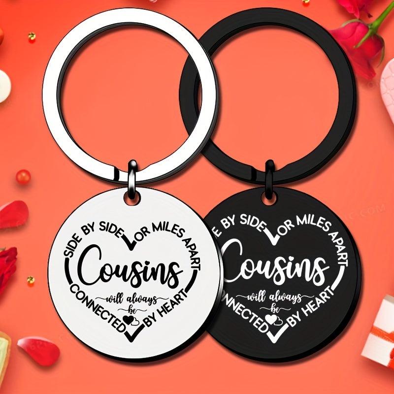 Cousins Gift Keychain We Are Cousins Connected By the Heart Keyring