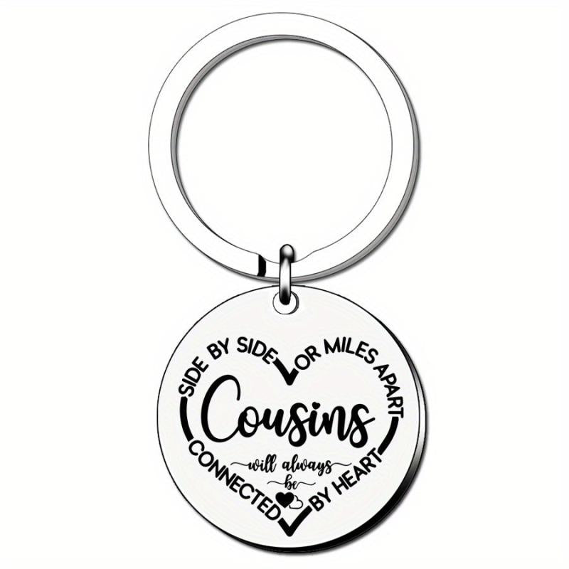 Cousins Gift Keychain We Are Cousins Connected By the Heart Keyring