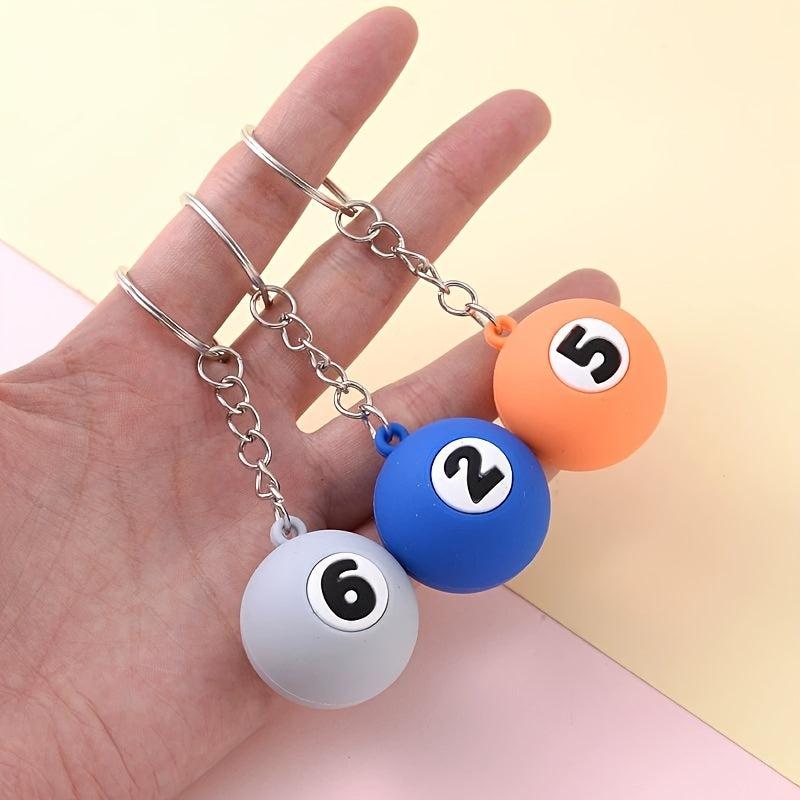 Creative Pool Keychain Pendant Hand Rope Car Chain Lock Key Ring For Men