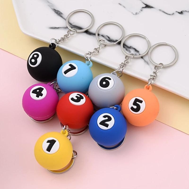 Creative Pool Keychain Pendant Hand Rope Car Chain Lock Key Ring For Men