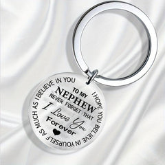 Believe Engraved Keychain Key Ring Inspirational Gift For Niece