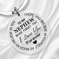 Believe Engraved Keychain Key Ring Inspirational Gift For Niece
