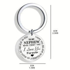 Believe Engraved Keychain Key Ring Inspirational Gift For Niece