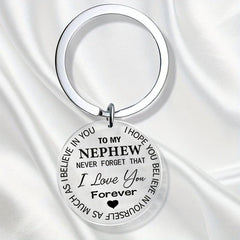 Believe Engraved Keychain Key Ring Inspirational Gift For Niece