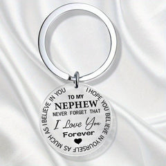 Believe Engraved Keychain Key Ring Inspirational Gift For Niece