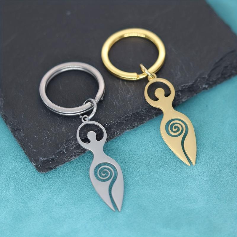 Wiccan Spiral Goddess Pendant Keychain Talisman