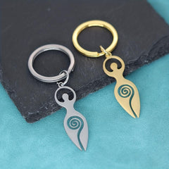 Wiccan Spiral Goddess Pendant Keychain Talisman