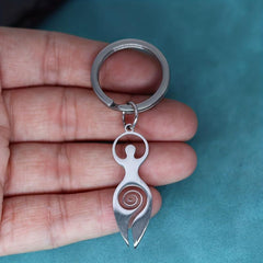 Wiccan Spiral Goddess Pendant Keychain Talisman