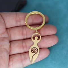 Wiccan Spiral Goddess Pendant Keychain Talisman