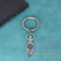 Wiccan Spiral Goddess Pendant Keychain Talisman