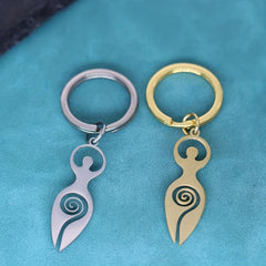 Wiccan Spiral Goddess Pendant Keychain Talisman