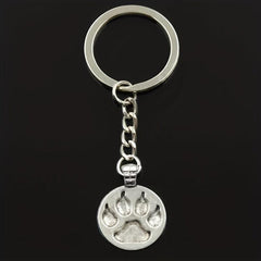 Silver Bear Cat Dog Paw Keychain for Men Keys Car Key Ring Pendant