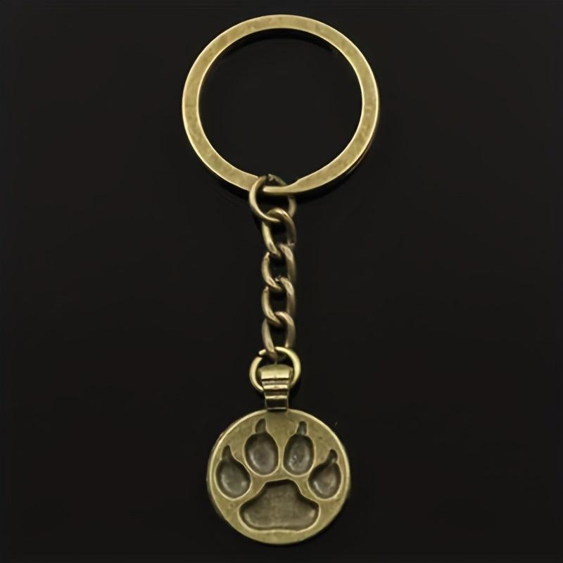 Silver Bear Cat Dog Paw Keychain for Men Keys Car Key Ring Pendant