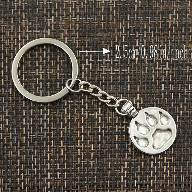 Silver Bear Cat Dog Paw Keychain for Men Keys Car Key Ring Pendant