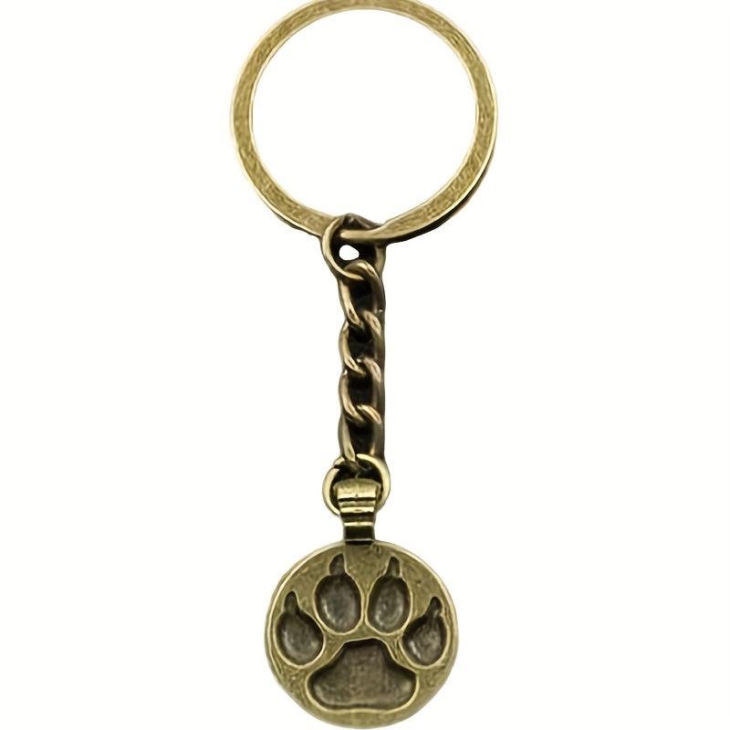 Silver Bear Cat Dog Paw Keychain for Men Keys Car Key Ring Pendant