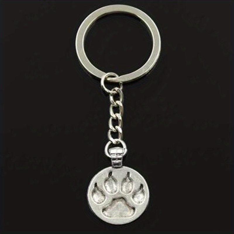 Silver Bear Cat Dog Paw Keychain for Men Keys Car Key Ring Pendant