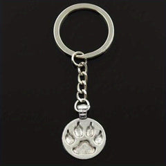 Silver Bear Cat Dog Paw Keychain for Men Keys Car Key Ring Pendant