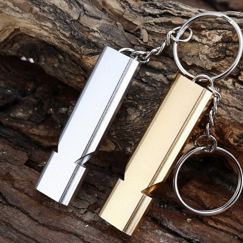 160db Alloy Double Hole Survival Whistle Keychain Camping Emergency Tool