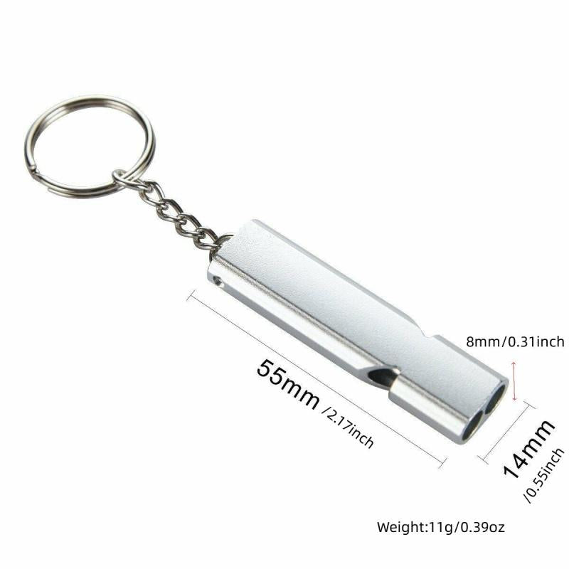 160db Alloy Double Hole Survival Whistle Keychain Camping Emergency Tool