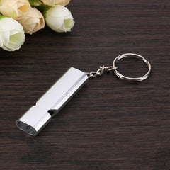 160db Alloy Double Hole Survival Whistle Keychain Camping Emergency Tool
