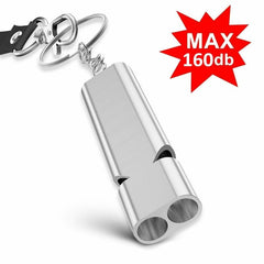 160db Alloy Double Hole Survival Whistle Keychain Camping Emergency Tool