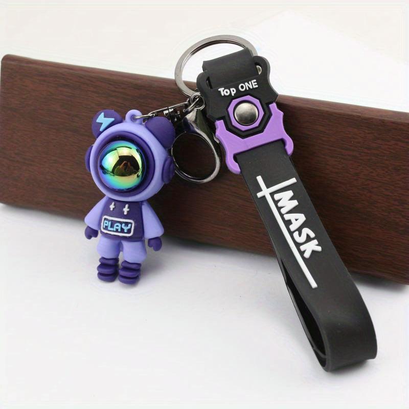 Epoxy Lightning Bear Keychain Car Doll Key Chain Wrist Rope Bag Charm Pendant
