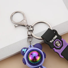 Epoxy Lightning Bear Keychain Car Doll Key Chain Wrist Rope Bag Charm Pendant