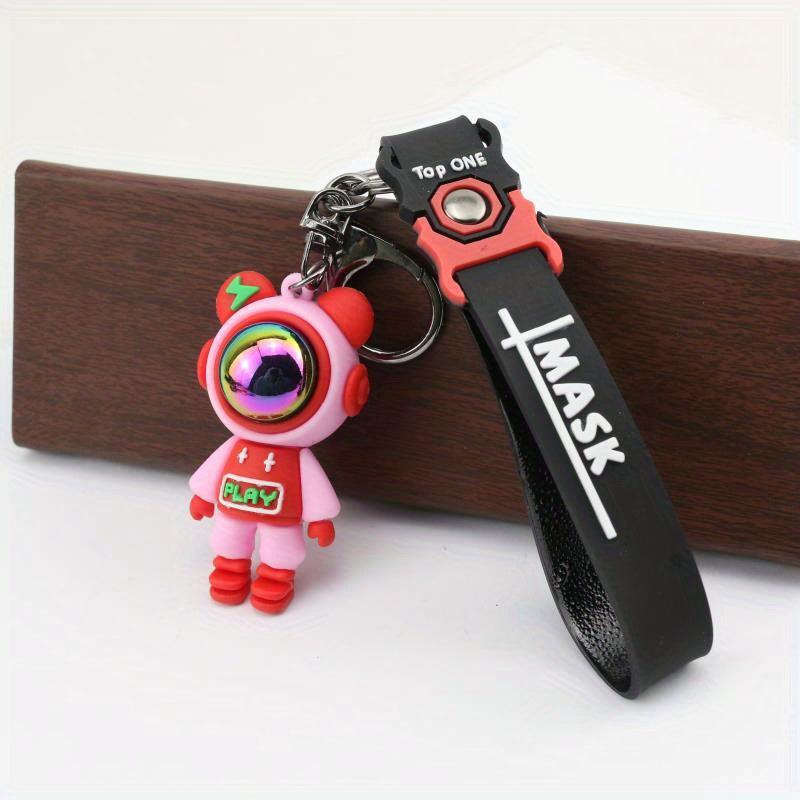 Epoxy Lightning Bear Keychain Car Doll Key Chain Wrist Rope Bag Charm Pendant