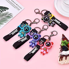 Epoxy Lightning Bear Keychain Car Doll Key Chain Wrist Rope Bag Charm Pendant