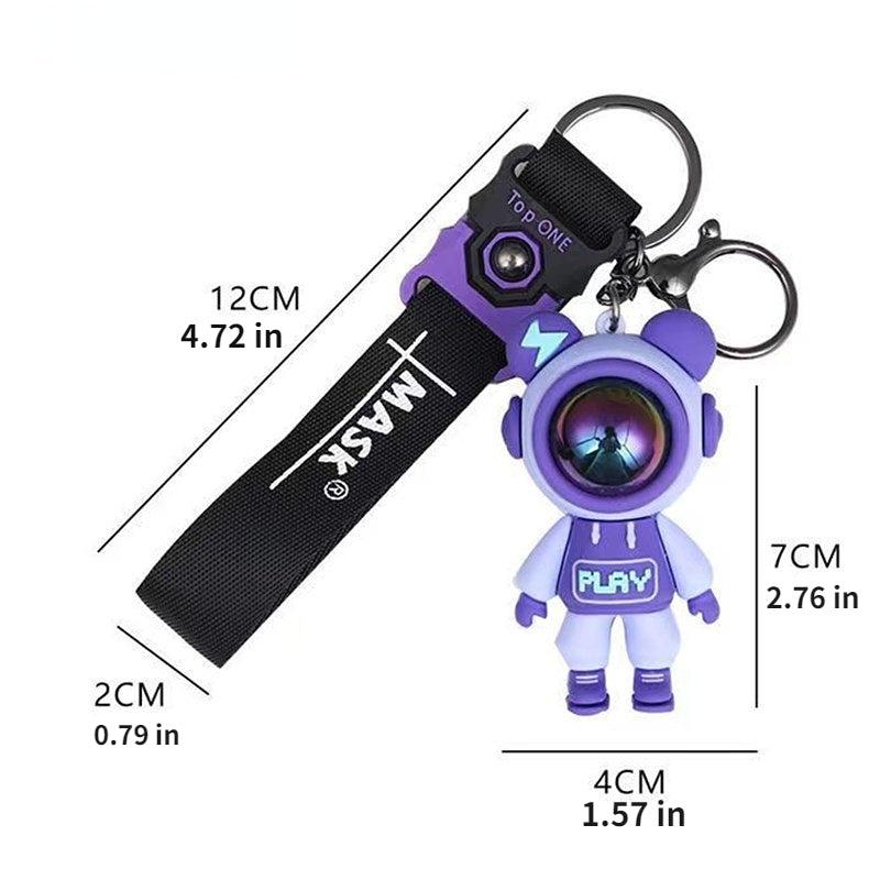 Epoxy Lightning Bear Keychain Car Doll Key Chain Wrist Rope Bag Charm Pendant