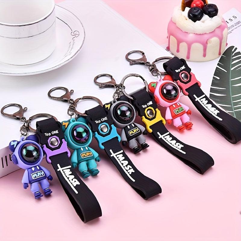 Epoxy Lightning Bear Keychain Car Doll Key Chain Wrist Rope Bag Charm Pendant