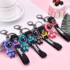 Epoxy Lightning Bear Keychain Car Doll Key Chain Wrist Rope Bag Charm Pendant