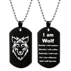 Wolf Head Necklace Keychain