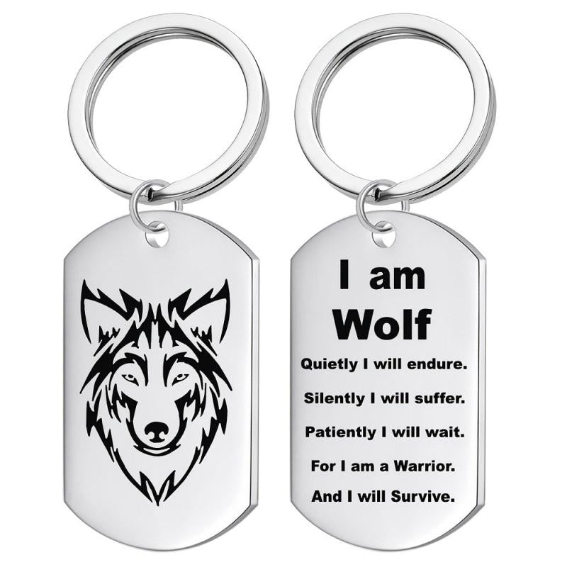 Wolf Head Necklace Keychain